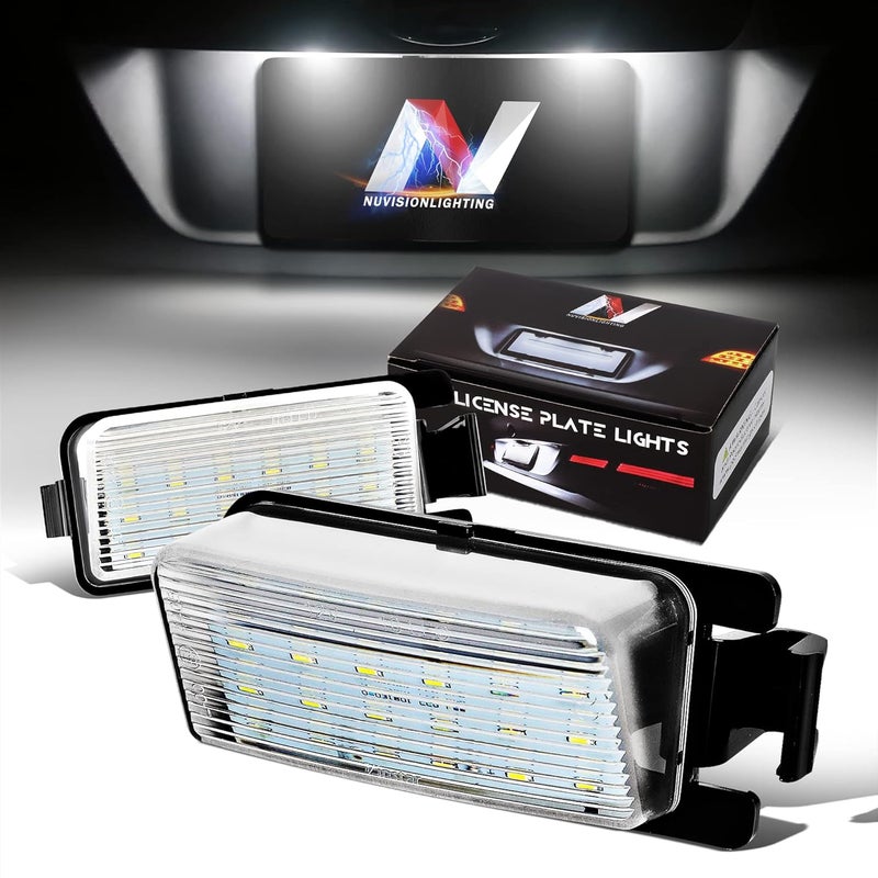 NUVISION LIGHTING Pair of LED License Plate Lights Compatible with 09-14 Cube / 03-08 350Z / 09-12 Sentra / 11-17 Leaf, 26510-CD00A 26510-CD00B, NVL-LPL-015 - Image 1